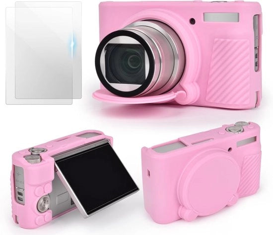 Casella per SX730 e SX740 con 2 protettori schermo, copertura in silicone, rosa jelly, adatto per macchine fotografiche digitali