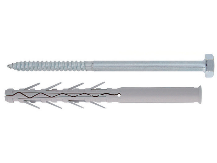 tassello tup4 con vite testa esagonale 25 pz. mm. 12x160 cod:ferx.vit42886