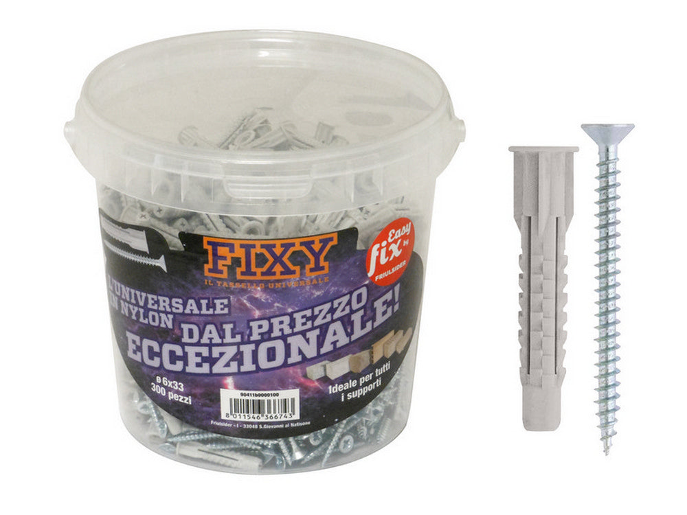 tassello fixy box  300 pezzi mm. 6x33 cod:ferx.vit41525