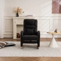 Poltrona relax a dondolo con braccioli, struttura imbottita ed ergonomica, 66x96-125.5x99 cm, Grigo Scuro