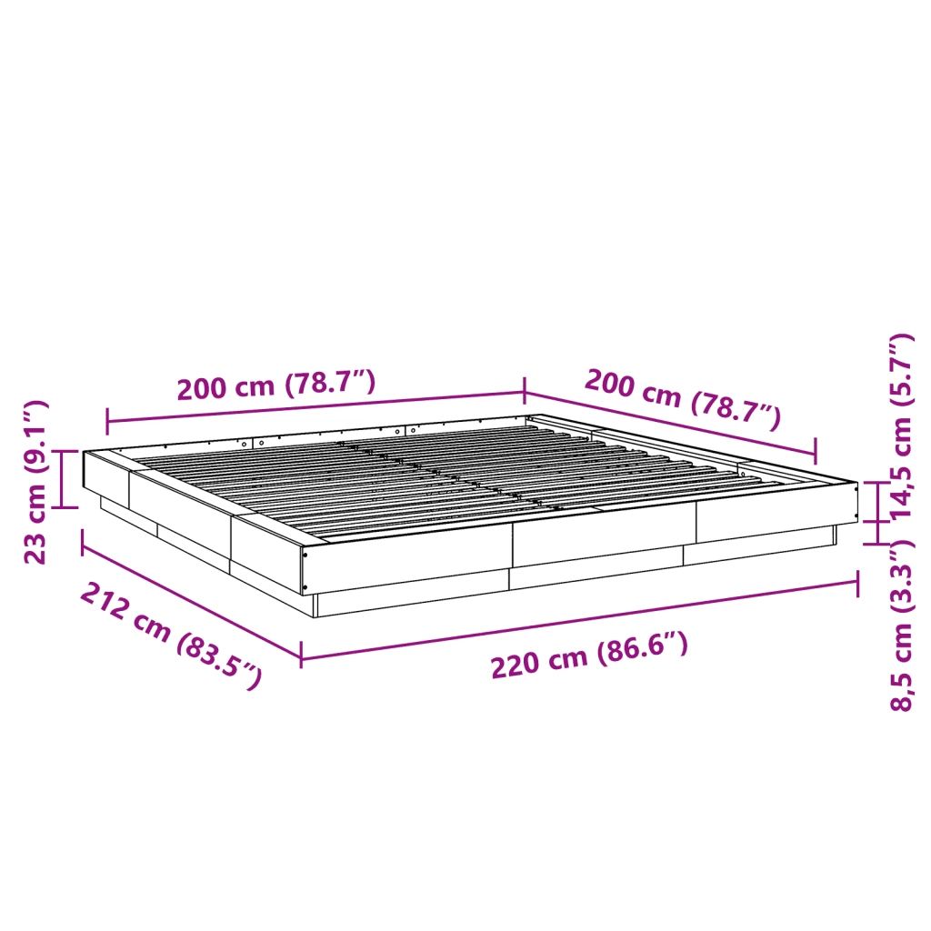 Giroletto Grigio Sonoma 200x200 cm in Legno Multistrato 3281166