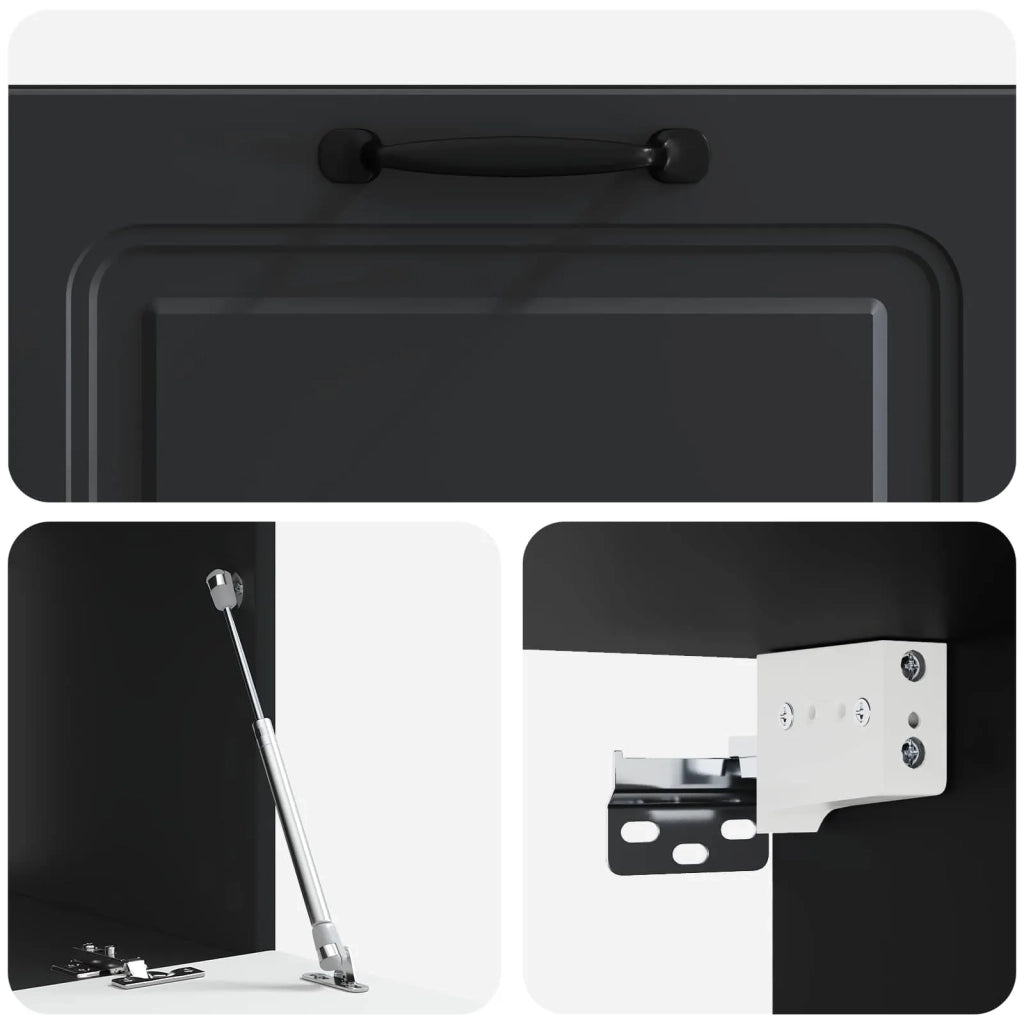 Mobile Porta TV da Muro Nero 78,5 x 41 x 30 cm