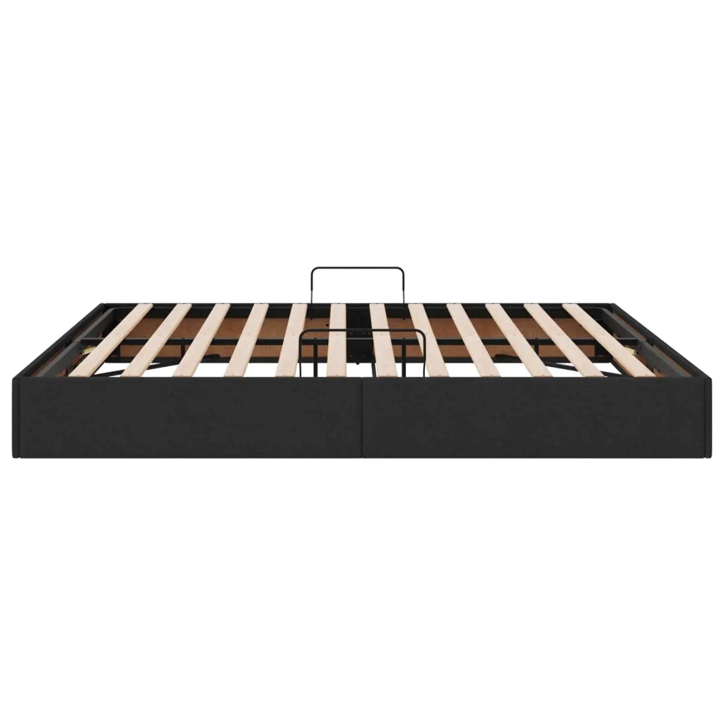 Letto ottomano con archiviazione Nero 160 x 200 cm Tessuto 3442834