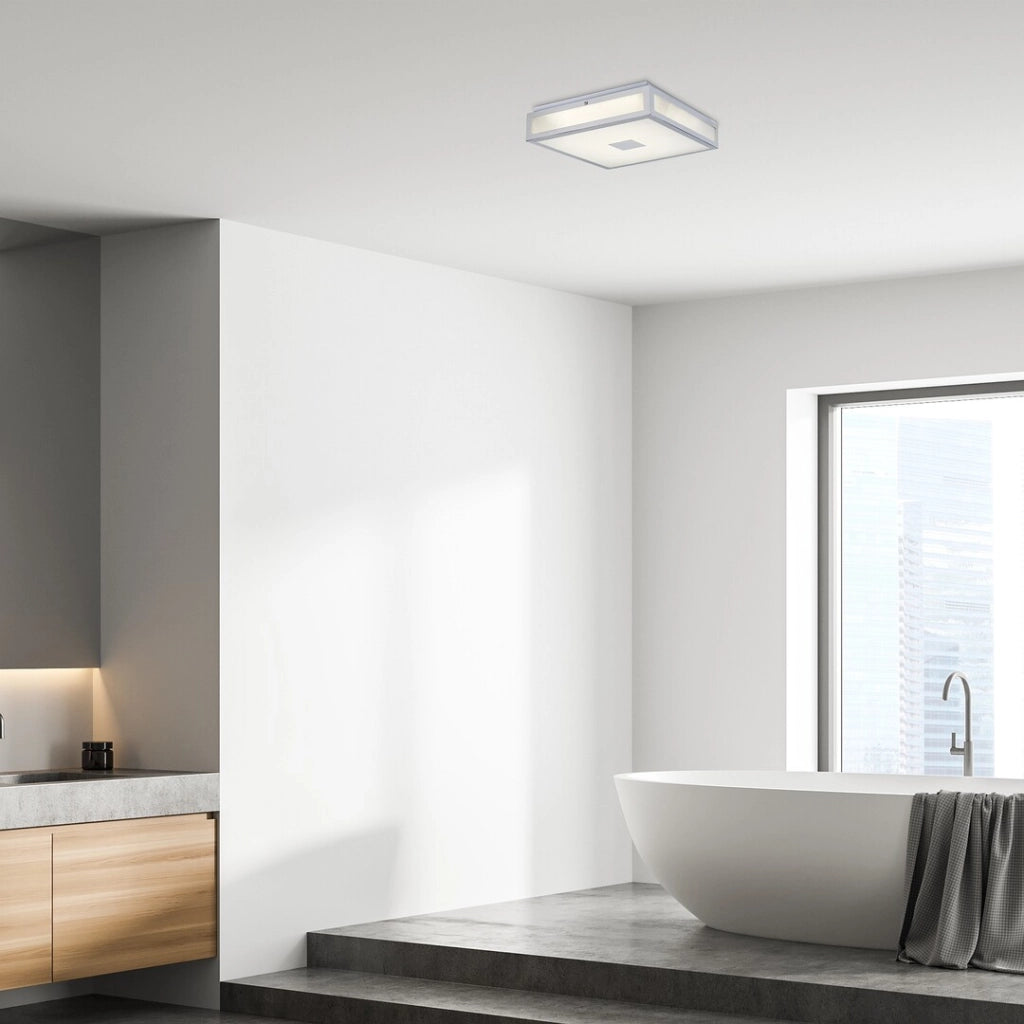 Plafoniera bagno quadrata cromo LED 24W IP44 Rabalux