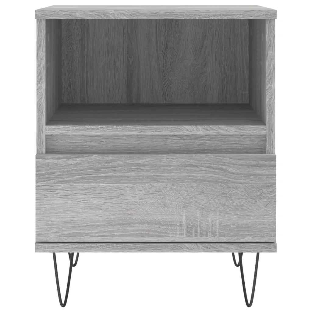 Set di 2 Comodini | Armadio da Notte | Mobiletto da notte Grigio Sonoma 40x35x50 cm in Legno Multistrato