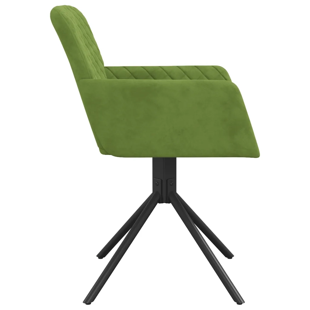 Sedie da Pranzo Girevoli 2 pz Verde Chiaro in Velluto 344793