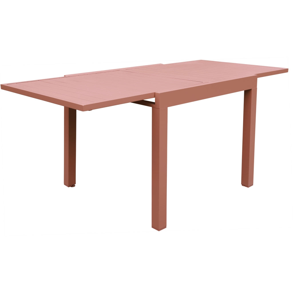 VENEZIASet di mobili da giardino allungabili 90/180 in textilene terracotta 8 posti - terracotta alluminio