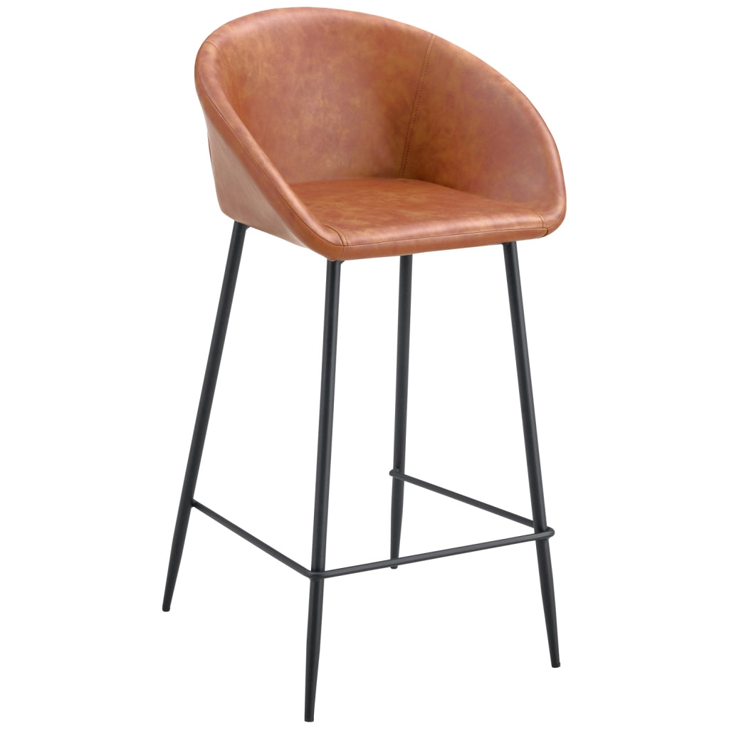 Set di 2 sgabelli da bar ACHILLE in similpelle cognac