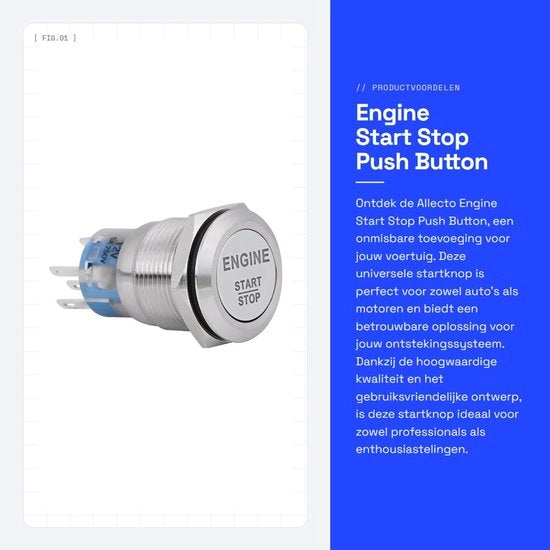 Avviamento Start Stop Push Button - Universale Avviamento - Alta Qualità - 12V - Ideale per Auto e Motocicli - Pratico e affidabile