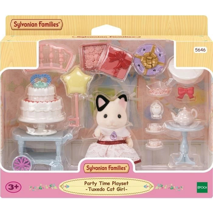 La ragazza con il gatto a due colore e il suo snack di compleanno - Famiglie Sylvanian - 5646 - da 3 anni
