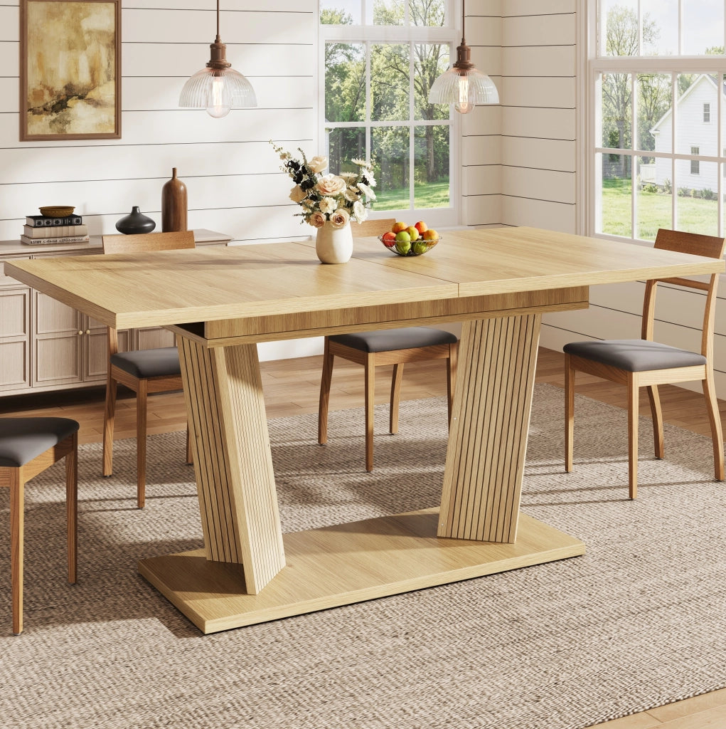 Tavolo da pranzo allungabile 120-160x80 cm in MDF marrone
