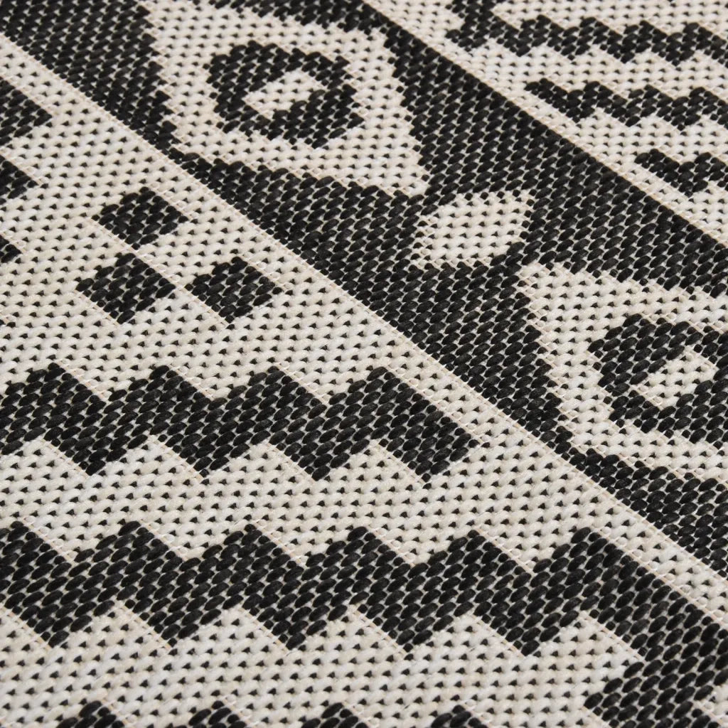 Tappeto da Esterni a Tessitura Piatta 140x200 cm Strisce Nere cod mxl 72942