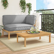 Set di divani con cuscino 2 pcs Grigio Legno di Acacia Massello
