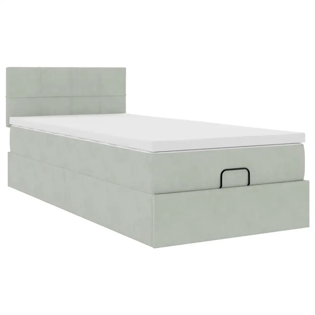 Struttura Letto Pouf con Materasso 100x200 cm Velluto 3311753