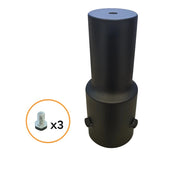 Trade Shop - Adattatore Per Braccio Faro Lampione Stradale In Metallo Nero Con 3 Viti Fissaggio Pt-58mm -