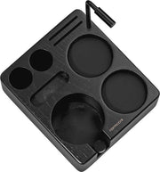 Stazione di Tamping Compatta per Espresso - Base del Tamper in Legno di Quercia Nero per Accessori da 58mm