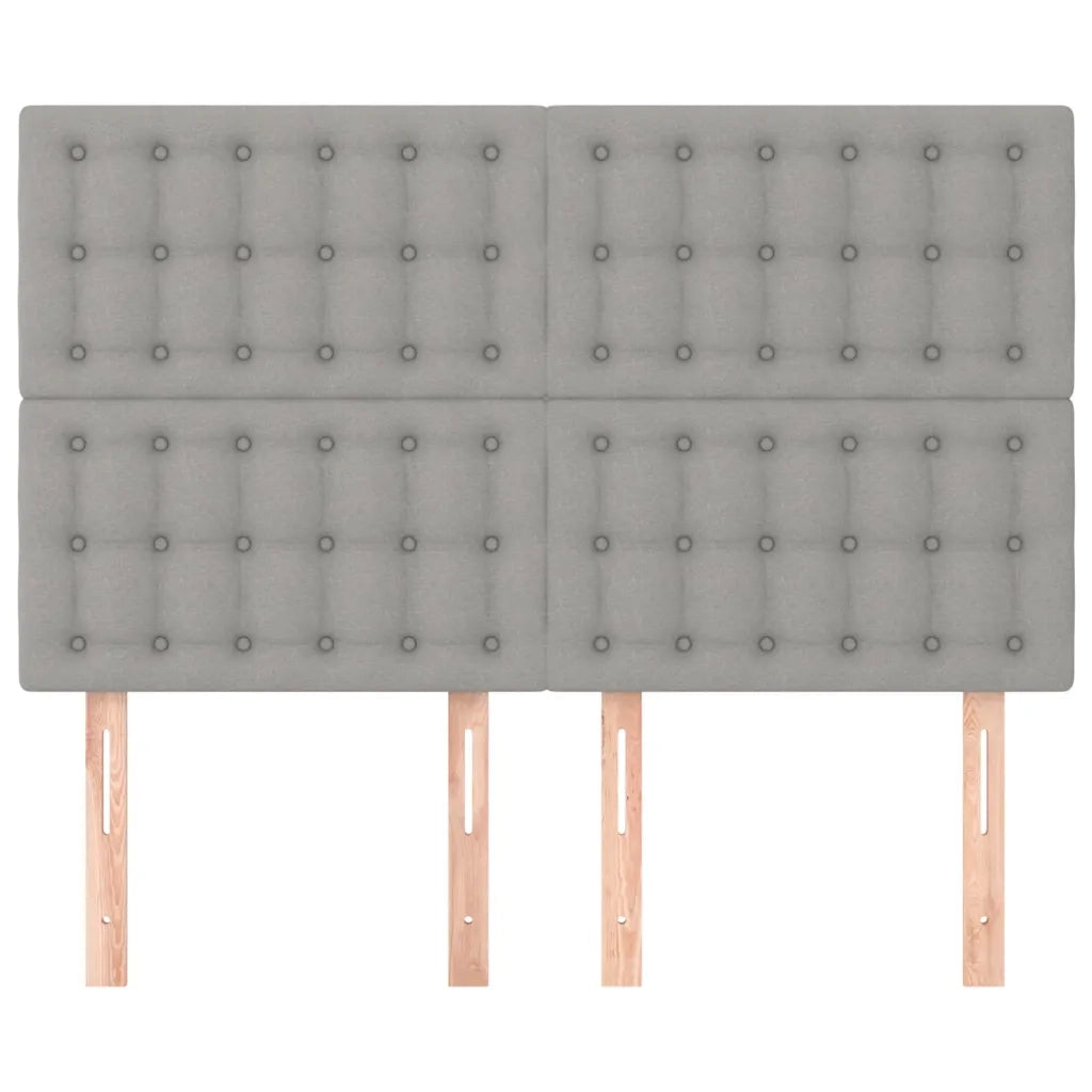 Testiera | Testata Grigio Chiaro 144x5x118/128 cm Tessuto