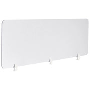Divisorio da scrivania in PET con rivestimento in tessuto 180 x 50 cm bianco sporco Schermo acustico Morsetti di montaggio modulari Casa Ufficio