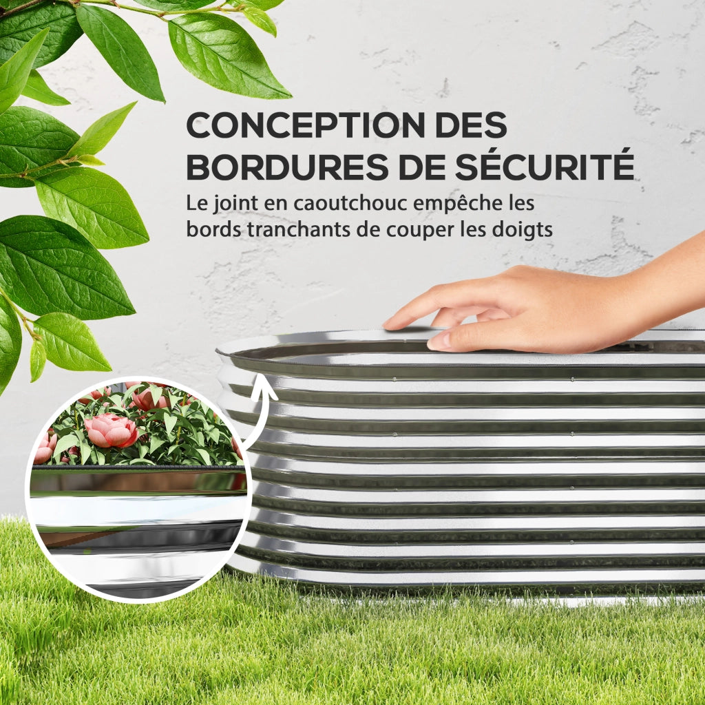 Letto da giardino rialzato ¨C Zephmum ¨C Argento 160x80x56 cm