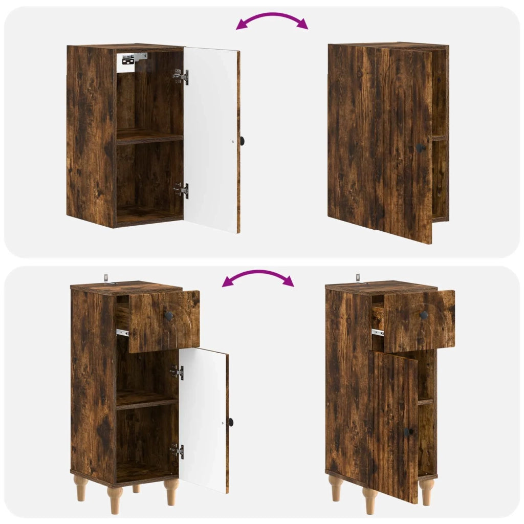 Set di armadietti da bagno in 3 pezzi ALKMAAR Rovere Fumo 3417752