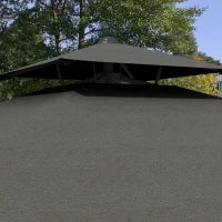 Ombrellone a Sbalzo con Doppio Tetto, Apertura a Manovella e Base a Croce, 2.5x2.5m, Grigio