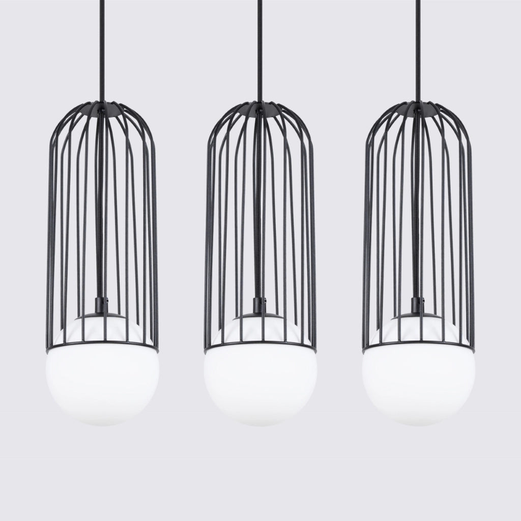 Lampada LED moderna BRINA in acciaio nero blu polvere a 3 luci G9 54x12x115cm