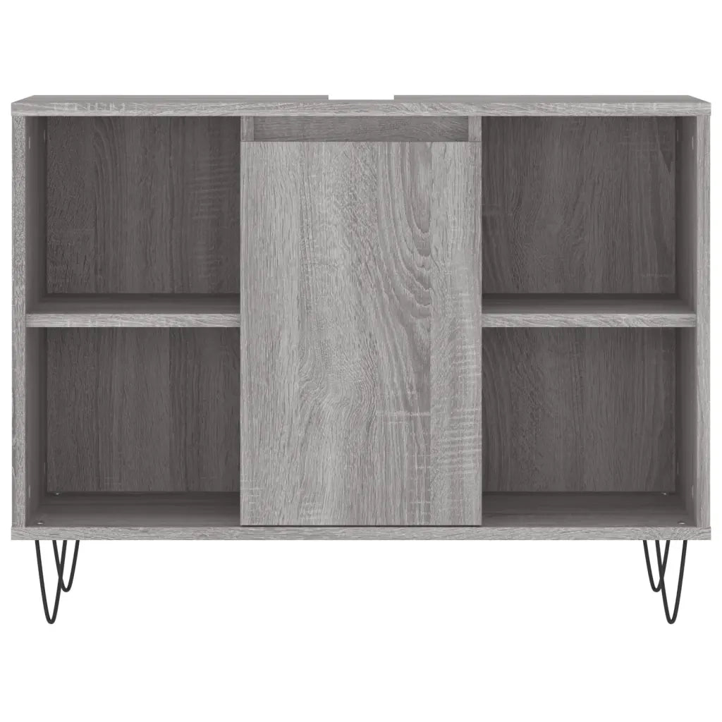 Set Mobili da Bagno 3 pz Grigio Sonoma in Legno Multistrato 3190305
