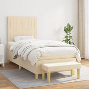 Giroletto a Molle con Materasso Crema 90x190 cm in Tessuto