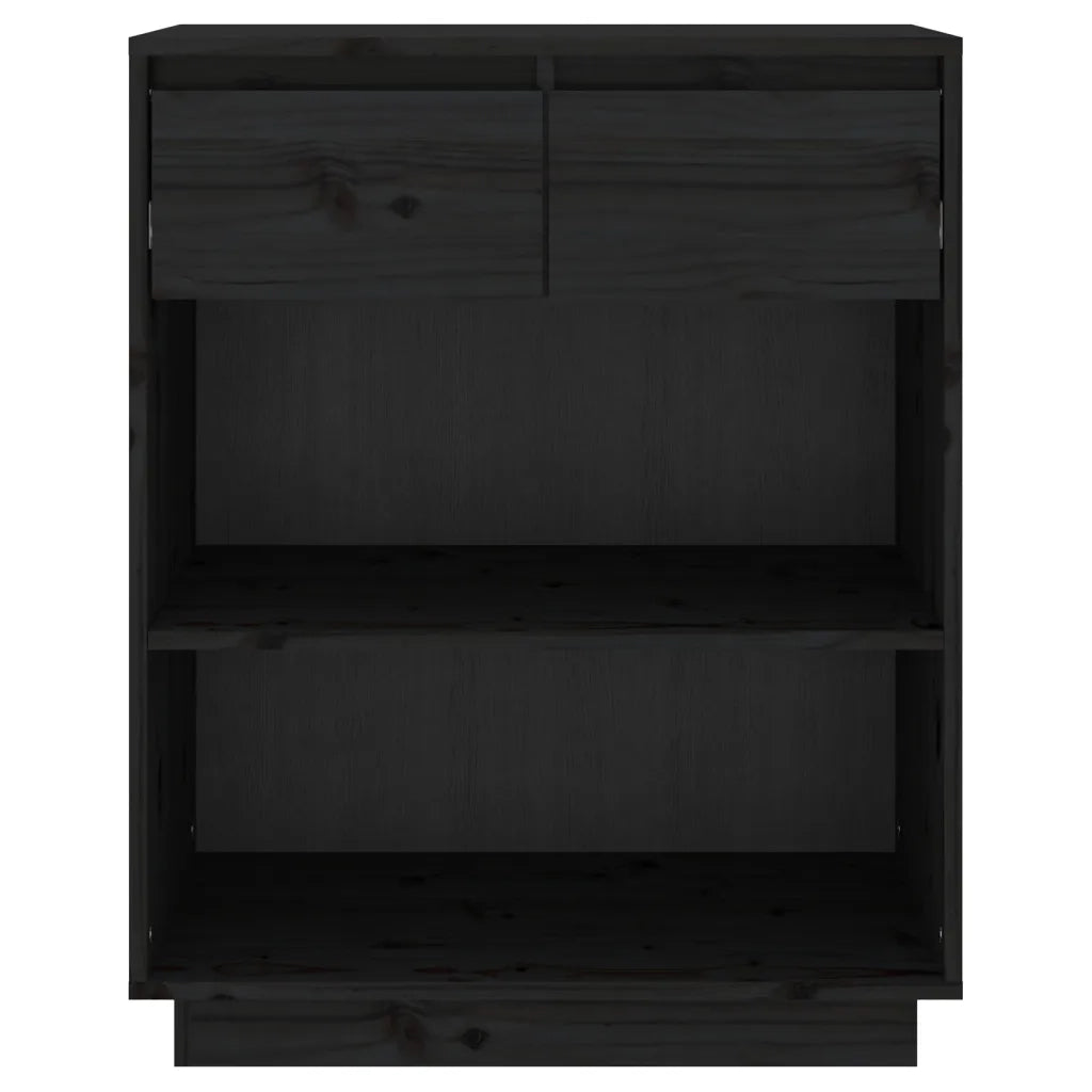 Mobile Consolle Nero 60x34x75 cm in Legno Massello di Pino 813838