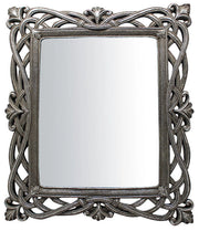 Biscottini Specchiera verticale/orizzontale da appoggio e da appendere L31xPR2xH36 cm finitura argento anticato.
