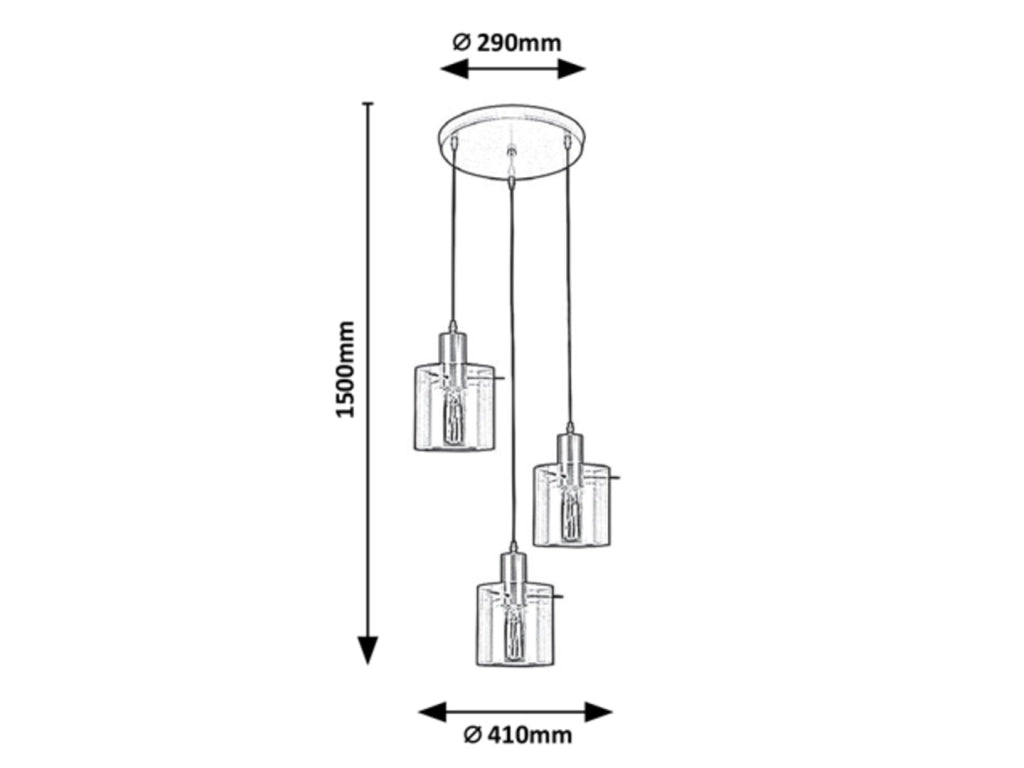 Lampadario Rabalux Donati 3xE27 oro vetro fumé Ø41cm
