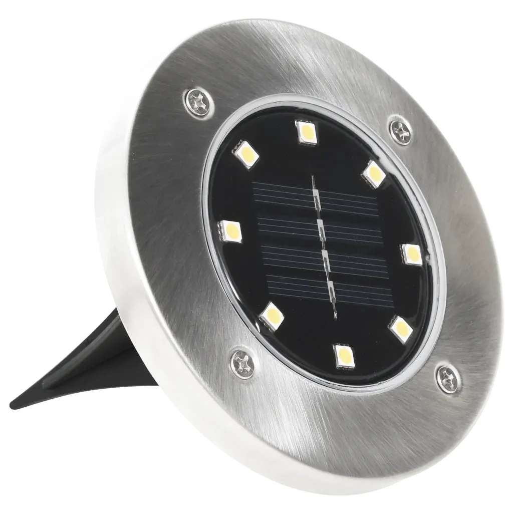 Set di 8 luci solari da giardino impermeabili con accensione automatica 12 x 13 cm PP nero 02_0045895