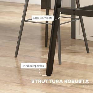 Tavolo Bar Rettangolare Alto 118x58x98 cm in MDF e Metallo Nero