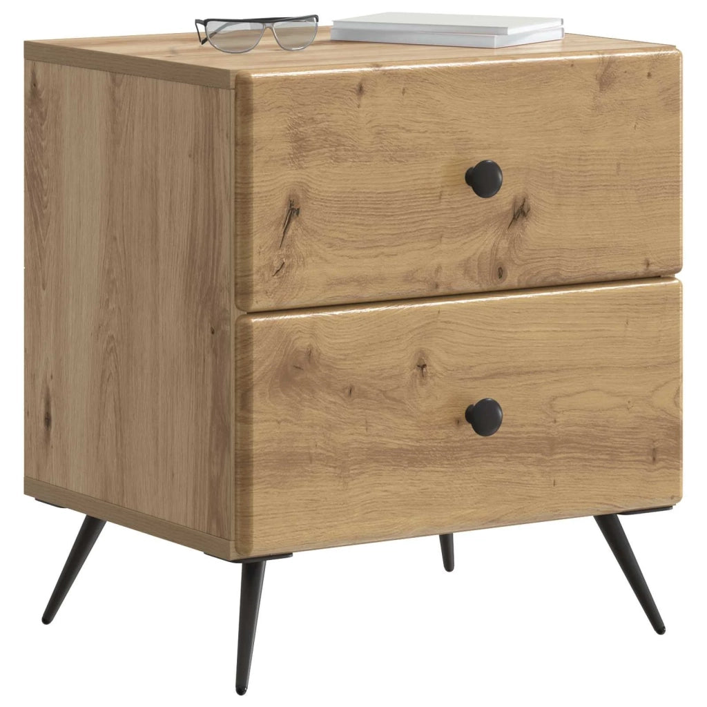 Armadio da Notte 2 pcs Rovere Artigianale 43 x 34,5 x 47,5 cm 895464