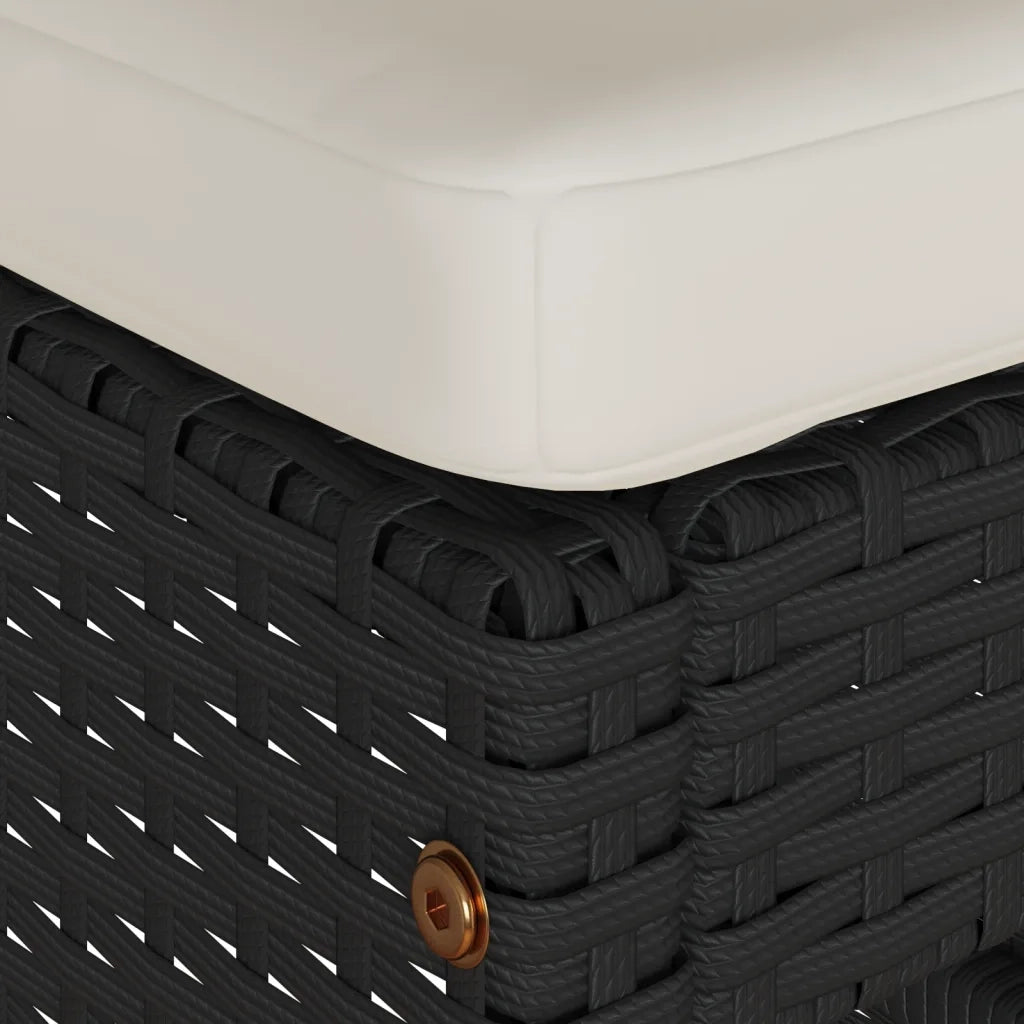 vidaXL Sgabelli da Bar con Cuscini 4 pz Neri in Polyrattan