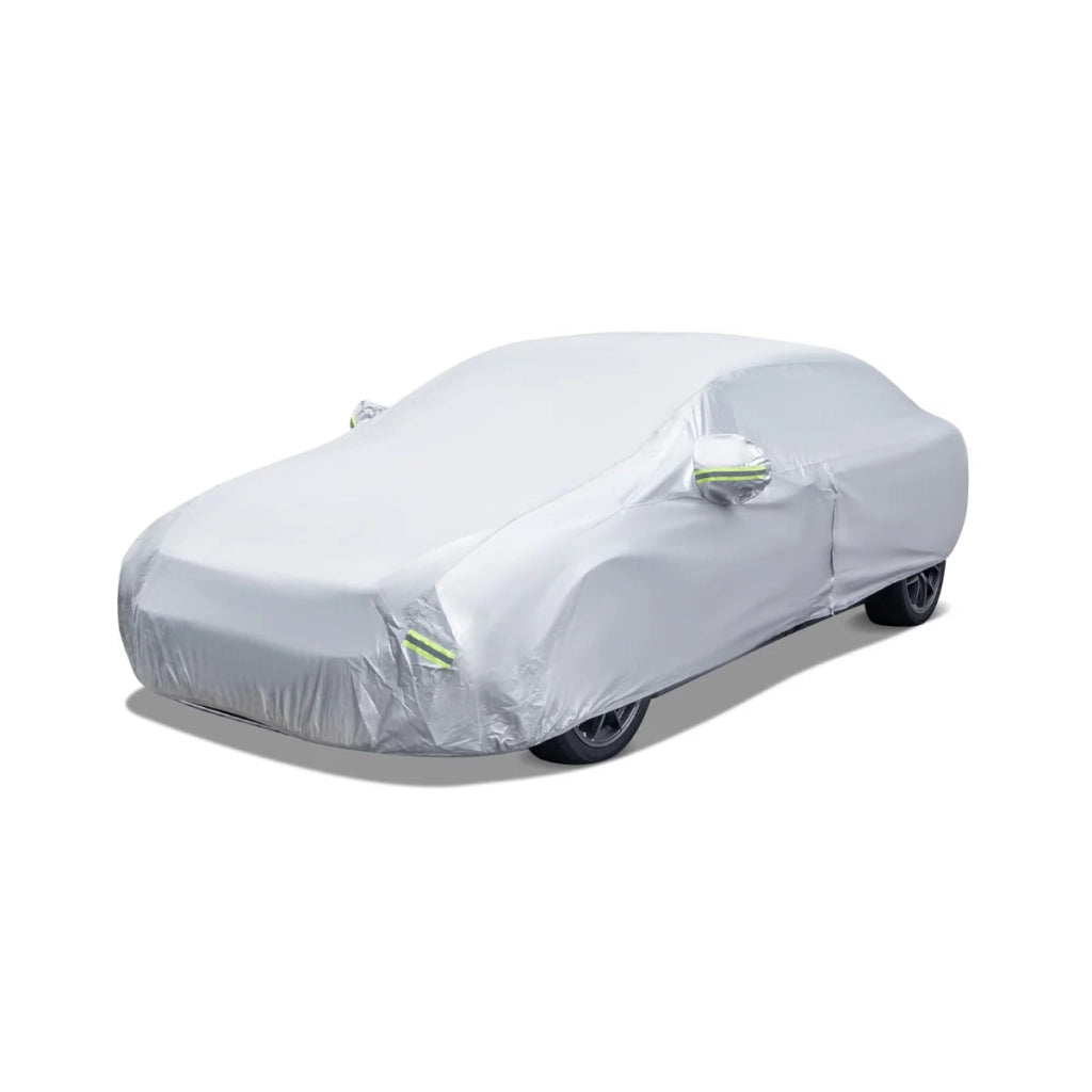 Telo copriauto impermeabile 455 x 165 x 115 cm pratico da utilizzare resistente alle intemperie moderno alluminio argentato 20_0012178