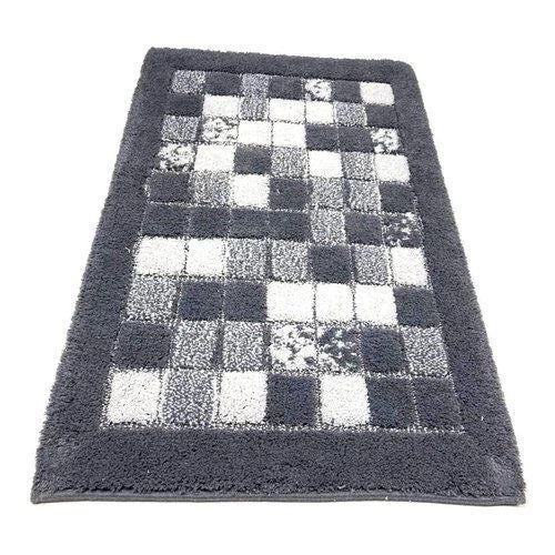 Quarzo Bianco 8050038513623 Tappeto Bagno Quarzo Bianco 13623 MOSAICO Antracite Materiale Sintetico Stile Art déco Lavabile in Lavatrice colore Multicolore