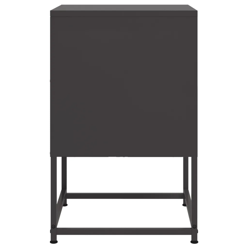 Comodini 2 pz-Set di 2 Tavolino da notte Neri 36x39x60,5 cm in Acciaio 644177
