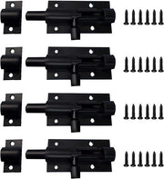 Girante per porte 2 pollici - Lega di alluminio - Girante a scorrimento - Nero - 4 pezzi - Resistente alla corrosione - Sistema di chiusura