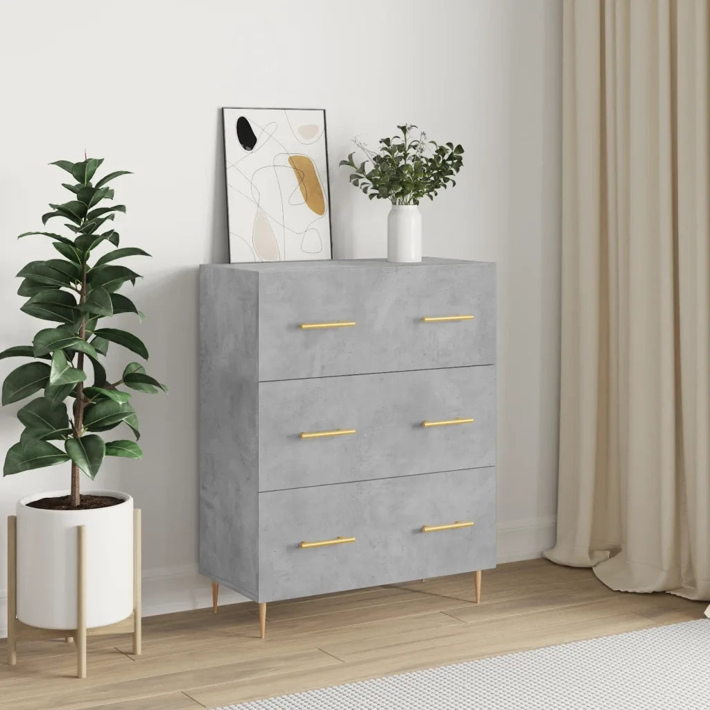Credenza | Madia | Buffet da pranzo | Armadio da pranzo Grigio Cemento 69,5x34x90 cm in Legno Multistrato