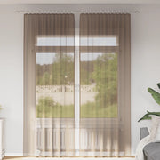 vidaXL Tende in Voile con Tasche per Aste 2 pz Marrone Chiaro