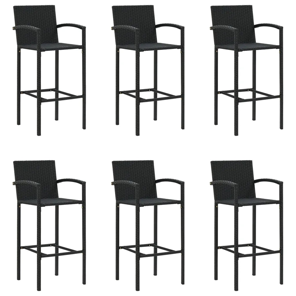Set da Bar da Giardino 7 pz Nero in Polyrattan 3187657