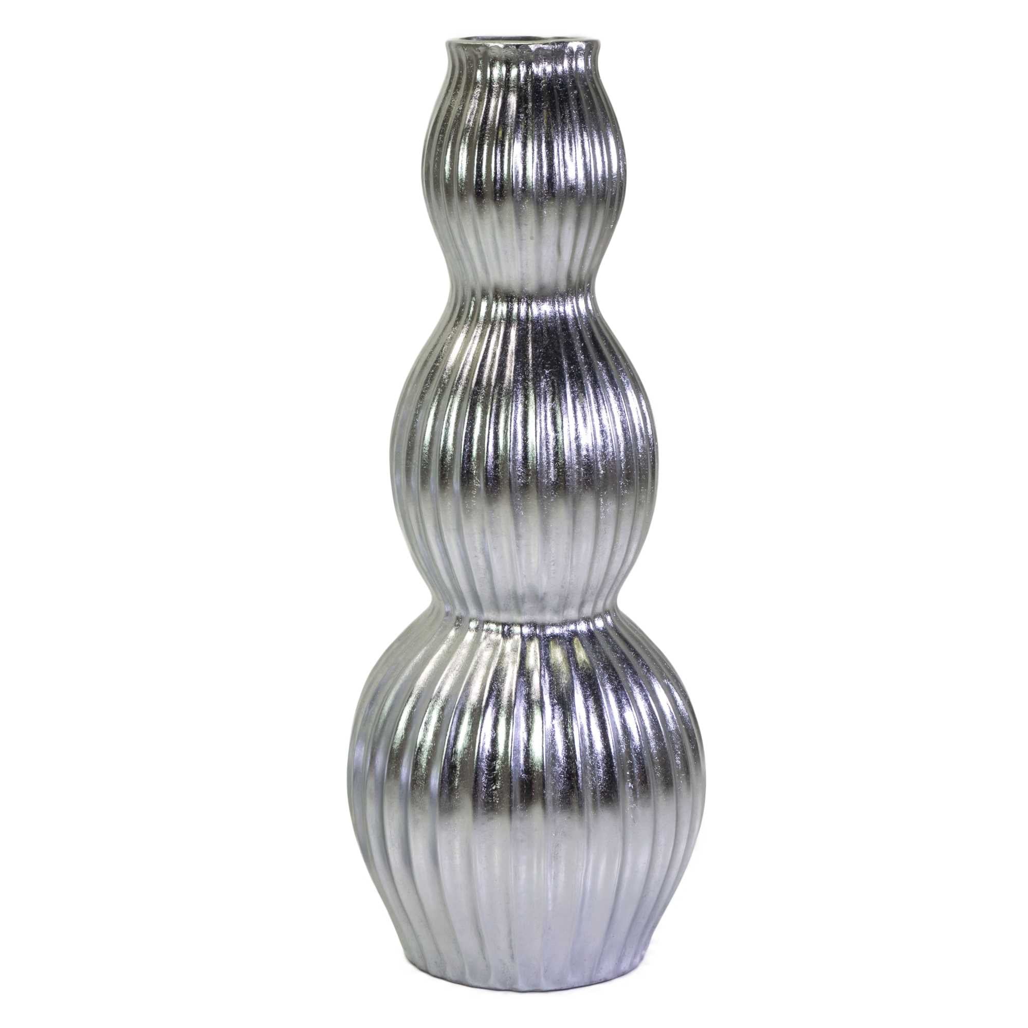 Portavaso resina argento cm Ø45xh120