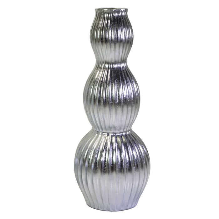 Portavaso resina argento cm Ø45xh120