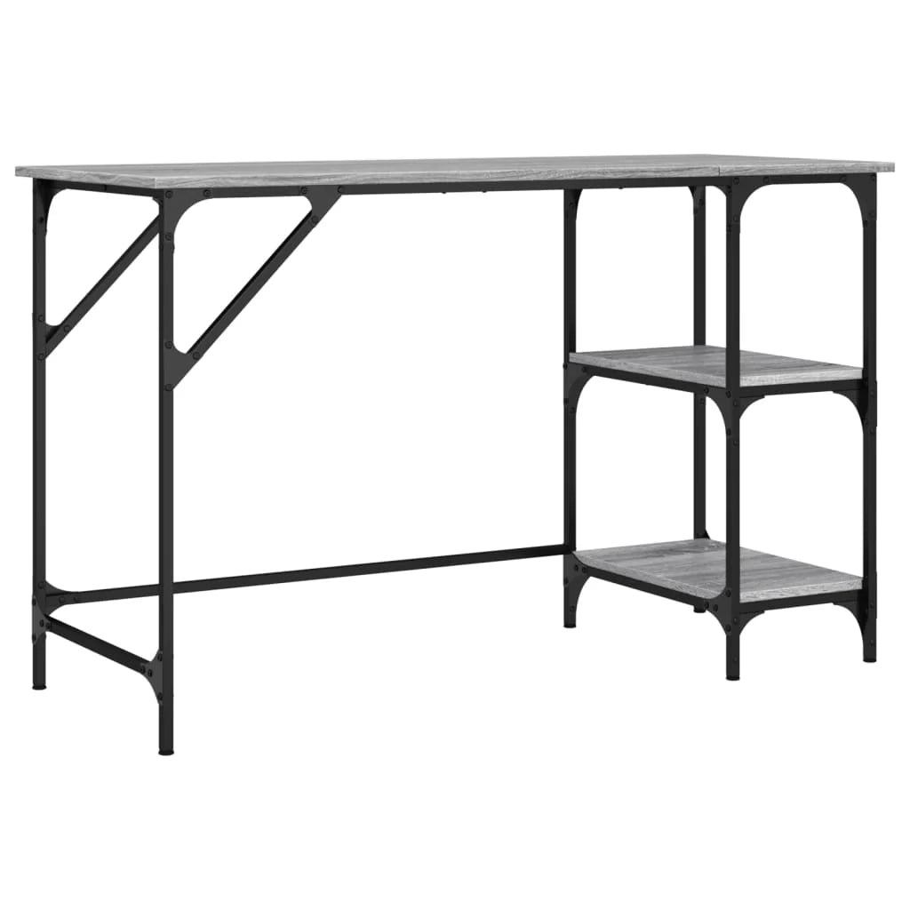 Scrivania Sonoma postazione computer mobile per computer scrivania da studio 120 x 50 x 75 cm metallo e legno ingegnerizzato grigio 02_0023946