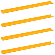 4 pz Mensola | Ripiano | Scaffale sospesa Giallo senape 100 x 9 x 2,5 cm Acciaio