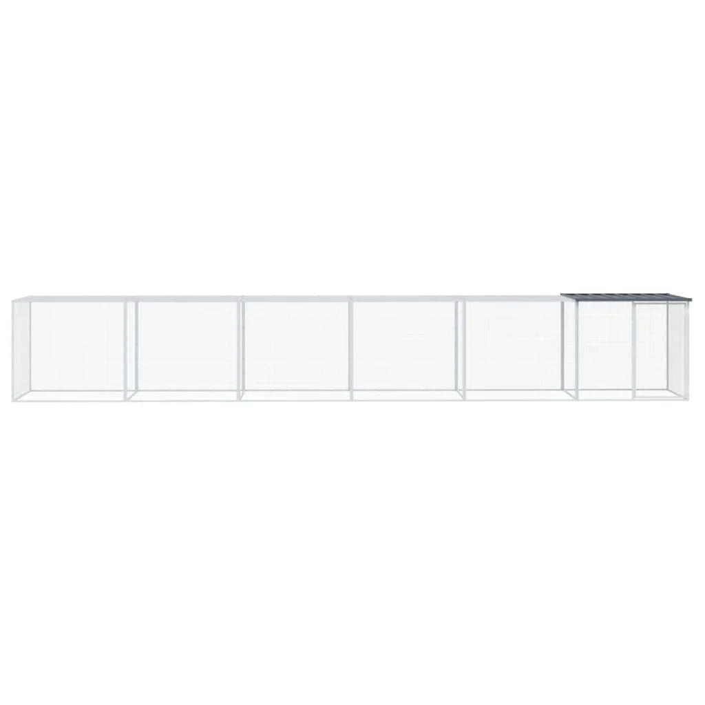Recinto per pollaio con tetto 603 x 98 x 90 cm in acciaio zincato antracite 02_0043976