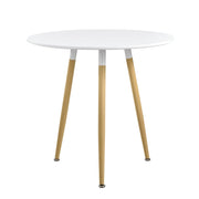 Tavolo da pranzo rotondo in MDF 80 x 75 cm bianco 03_0004106