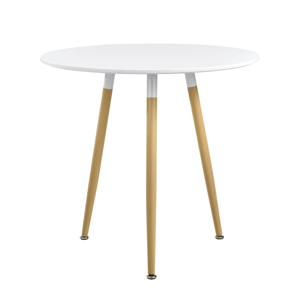 Tavolo da pranzo rotondo in MDF 80 x 75 cm bianco 03_0004106