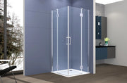 Box doccia angolare 90x120 cm apertura due ante battenti H200 cm cristalli trasparente 6mm profilo CROMATO GIOIA